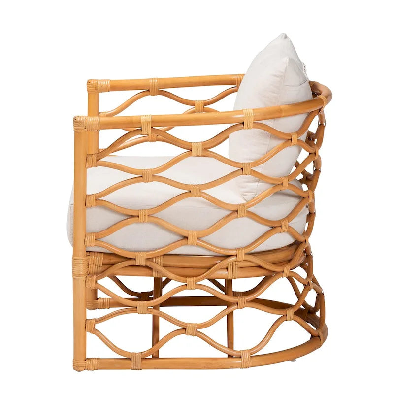 Bohemian Light Honey Rattan Arm Chair