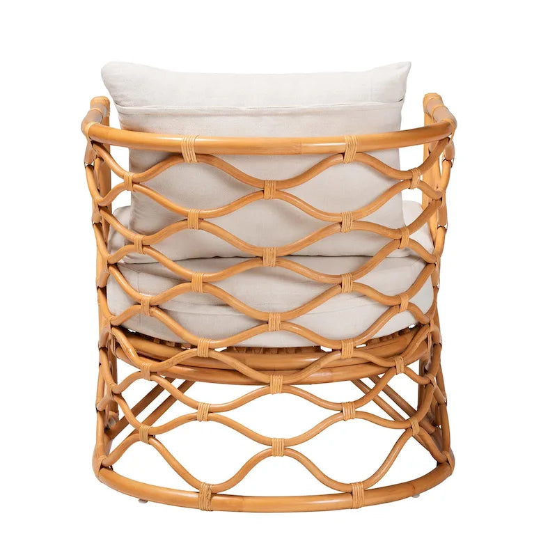 Bohemian Light Honey Rattan Arm Chair