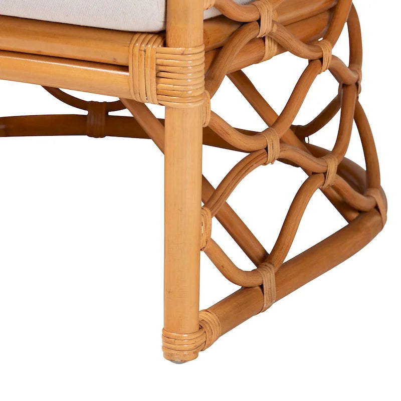 Bohemian Light Honey Rattan Arm Chair
