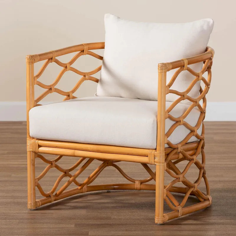 Bohemian Light Honey Rattan Arm Chair