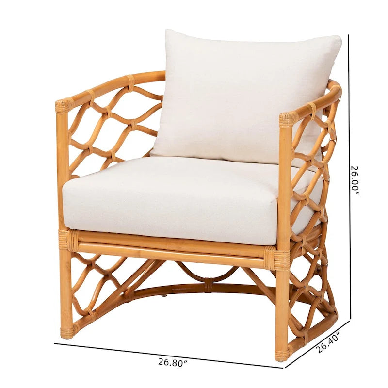 Bohemian Light Honey Rattan Arm Chair