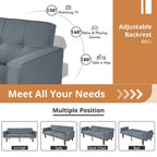 Futon Sofa Bed Memory Foam Couch Sleeper Daybed Foldable Convertible Loveseat