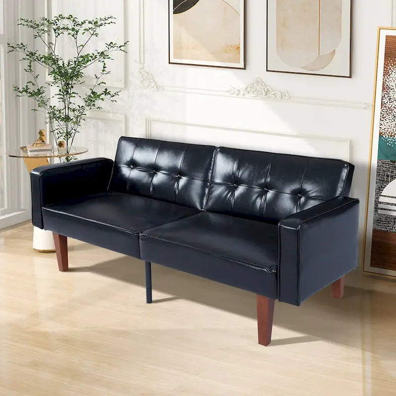 Futon Sofa Bed Memory Foam Couch Sleeper Daybed Foldable Convertible Loveseat