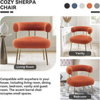 Modern Glam Upholstered Comfy Open-Back Accent Vanity chair with Golden Legs