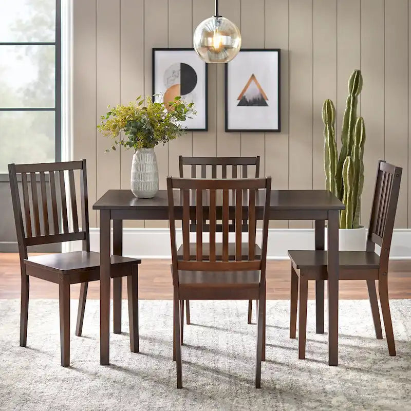 Espresso brown/black/white/rectangular dining table