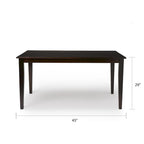 Espresso brown/black/white/rectangular dining table