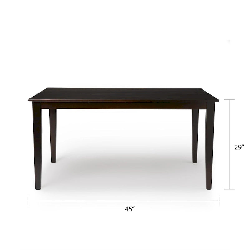Espresso brown/black/white/rectangular dining table