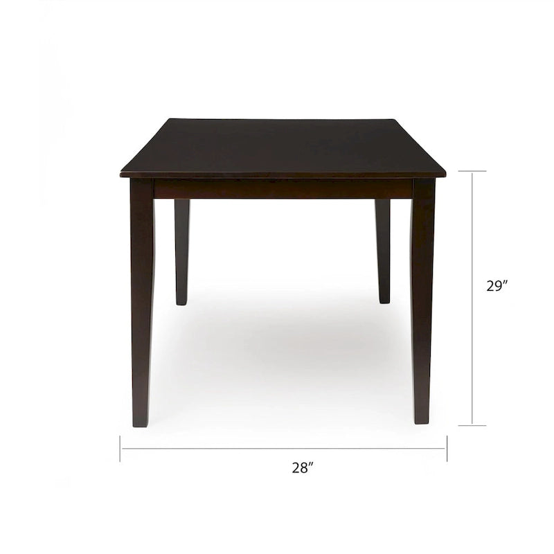 Espresso brown/black/white/rectangular dining table