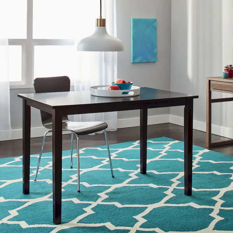 Espresso brown/black/white/rectangular dining table