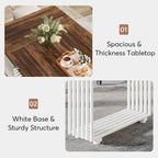 Modern Dining Table for 6-8 People, 70.8 Inches White Kitchen Table