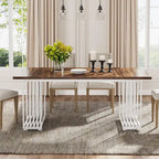 Modern Dining Table for 6-8 People, 70.8 Inches White Kitchen Table