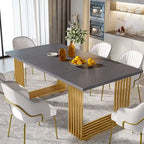 Modern Dining Table for 6-8 People, 70.8 Inches White Kitchen Table