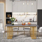 Modern Dining Table for 6-8 People, 70.8 Inches White Kitchen Table