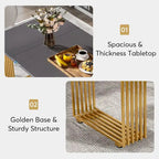 Modern Dining Table for 6-8 People, 70.8 Inches White Kitchen Table