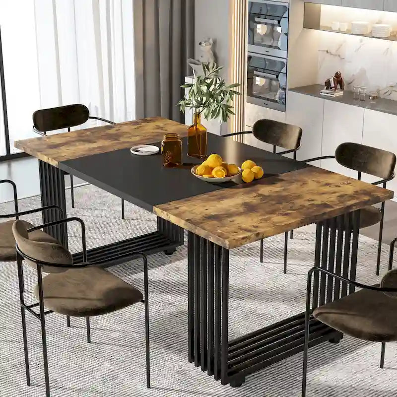 Modern Dining Table for 6-8 People, 70.8 Inches White Kitchen Table