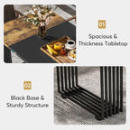 Modern Dining Table for 6-8 People, 70.8 Inches White Kitchen Table