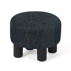 Round Ottoman Velvet Footrest Stool Modern Padded Seat Footstool