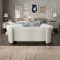 Contemporary Boucle Storage Bench for Bedroom Entryway