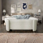 Contemporary Boucle Storage Bench for Bedroom Entryway