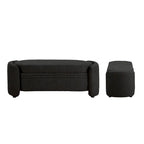 Contemporary Boucle Storage Bench for Bedroom Entryway