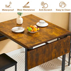Modern Industrial 63.2 Extendable Dining Table w/Drop Leaf, Seats 6