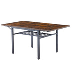 Modern Industrial 63.2 Extendable Dining Table w/Drop Leaf, Seats 6