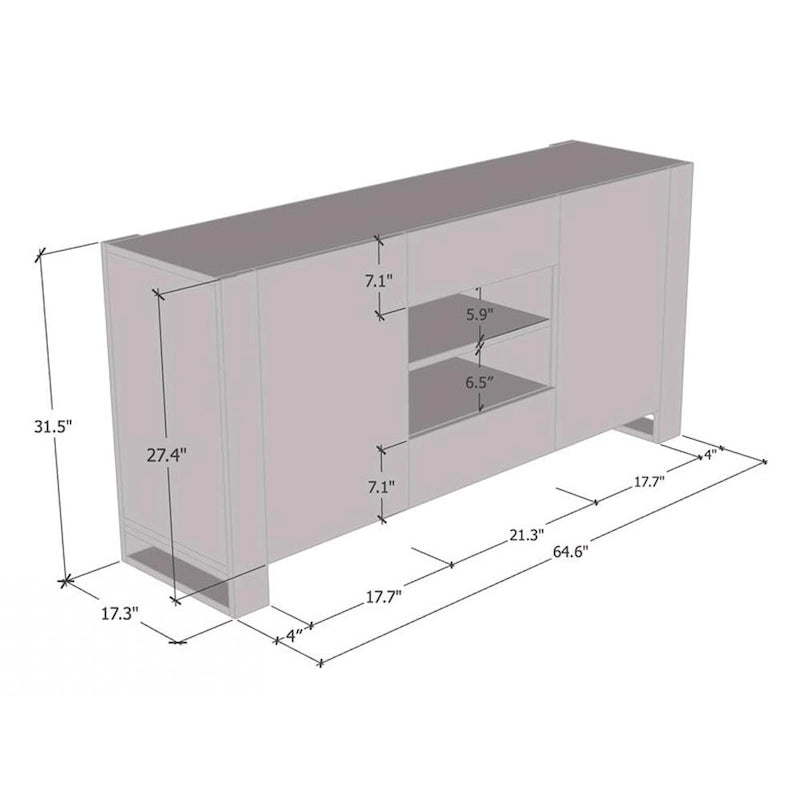 Modern 64.5-inch Sideboard Buffet
