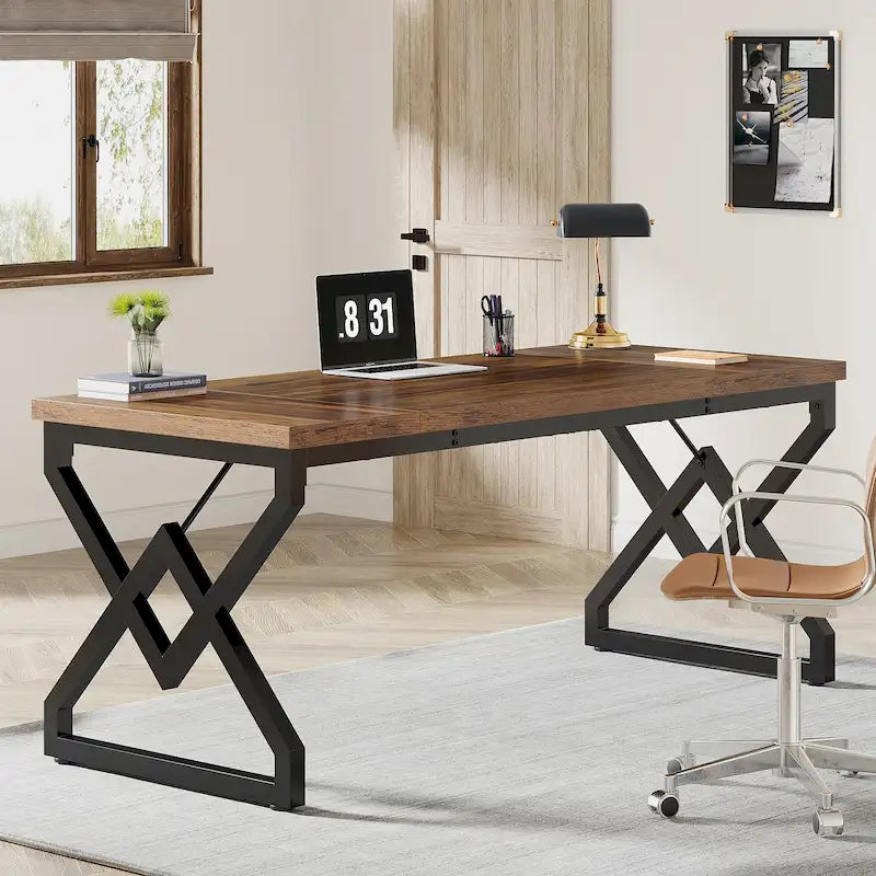 63-in Large Executive Desk, Home Office Computer Desk