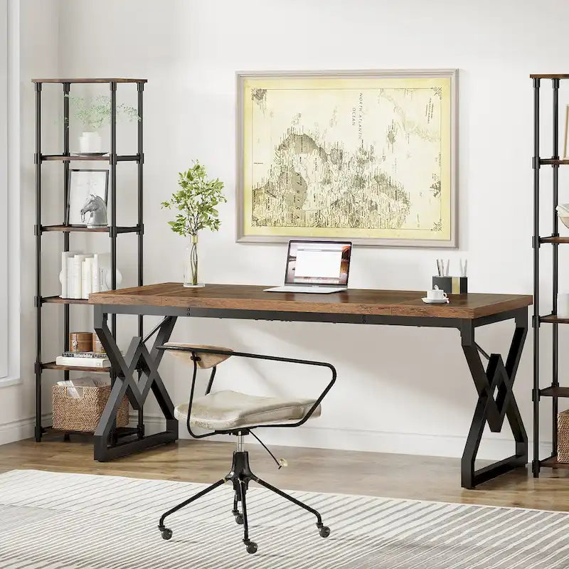 63-in Large Executive Desk, Home Office Computer Desk