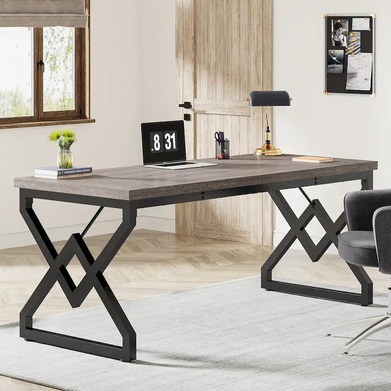 63-in Large Executive Desk, Home Office Computer Desk