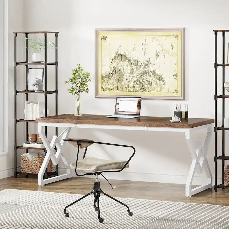 63-in Large Executive Desk, Home Office Computer Desk