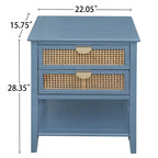 Nightstands with 2 drawers, rattan nightstands, drawers and shelves