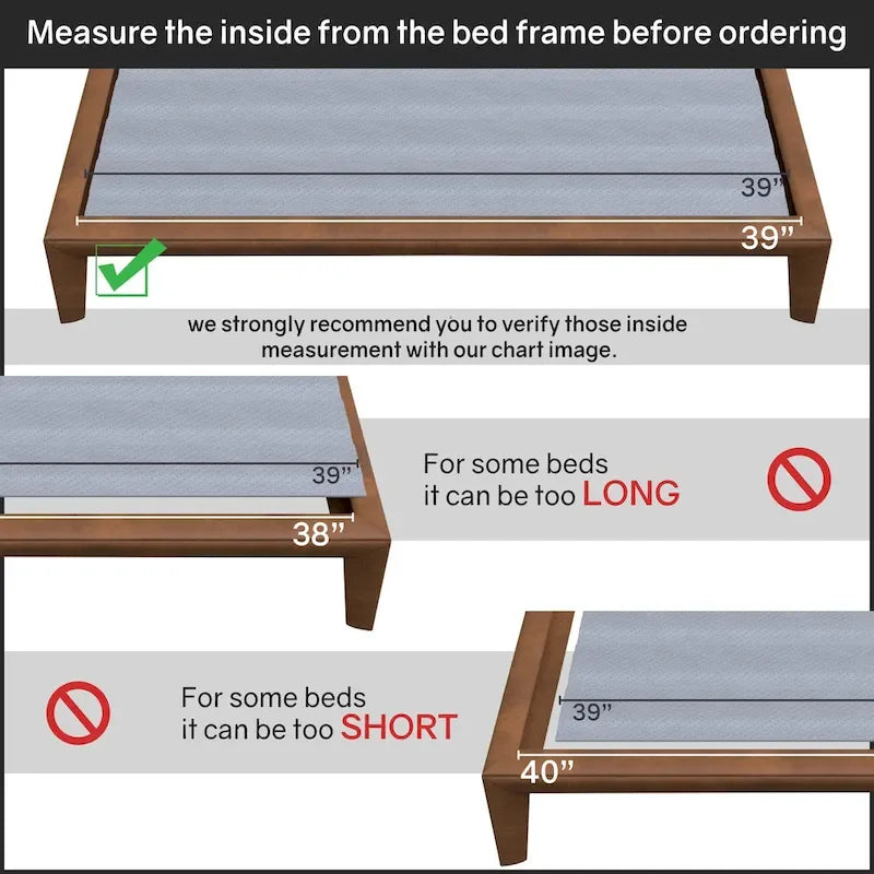 0.75 Vertical Standard Mattress Support Wooden Slats with Cover.