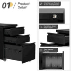 3 Drawer Metal Locking File Cabinet for Home Office