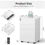 3 Drawer Metal Locking File Cabinet for Home Office