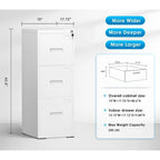 3 Drawer Metal Locking File Cabinet for Home Office