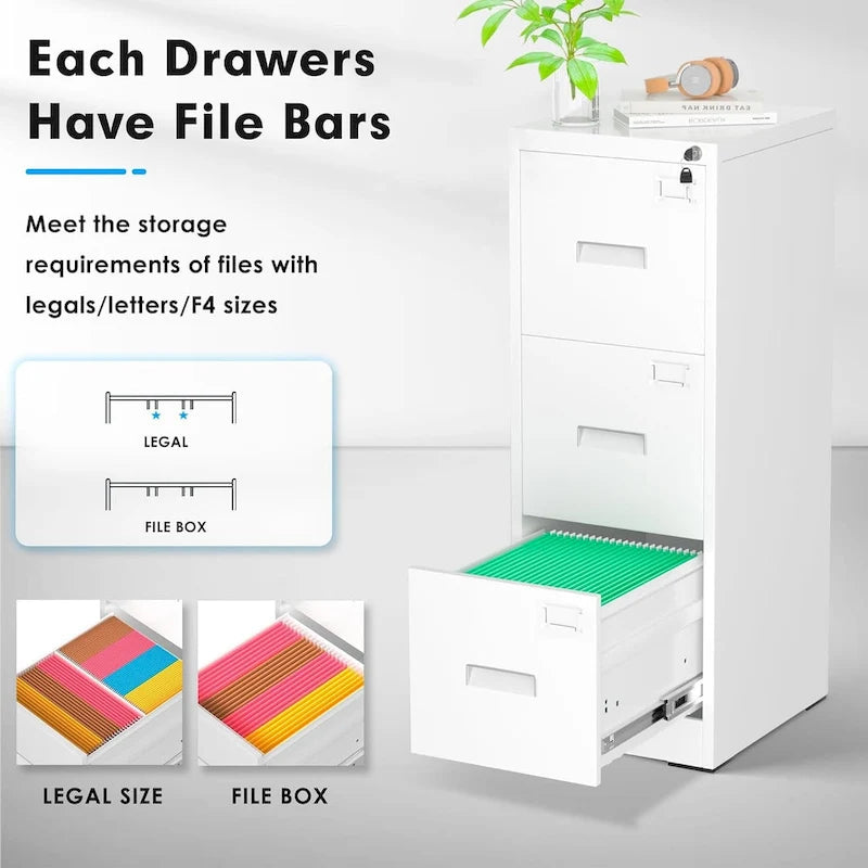 3 Drawer Metal Locking File Cabinet for Home Office