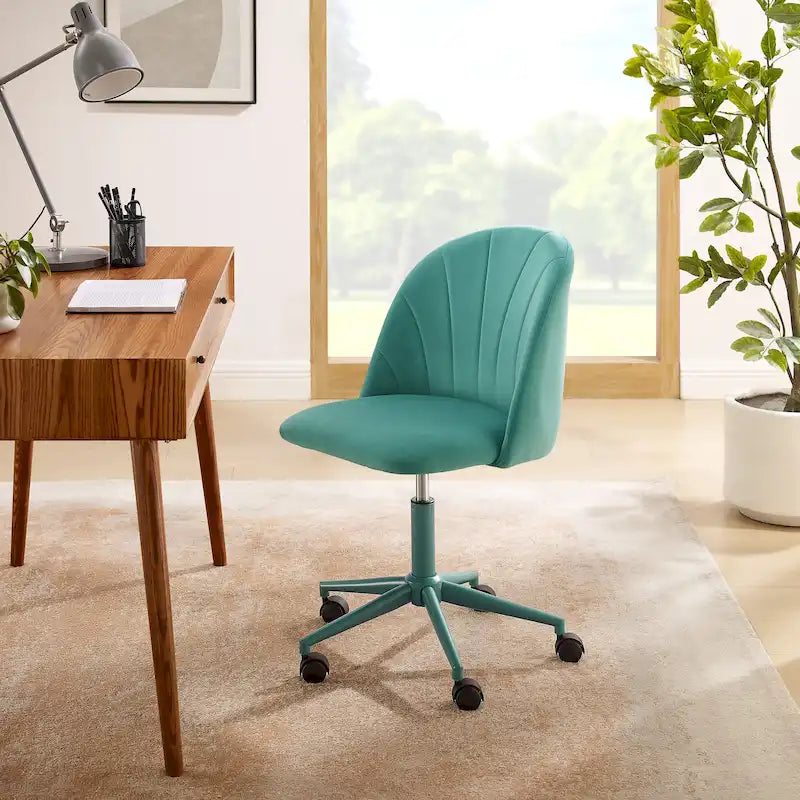 Velvet Curved Swivel Desk Chair