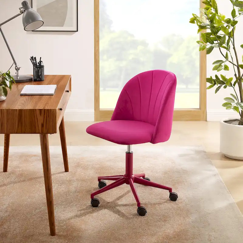 Velvet Curved Swivel Desk Chair