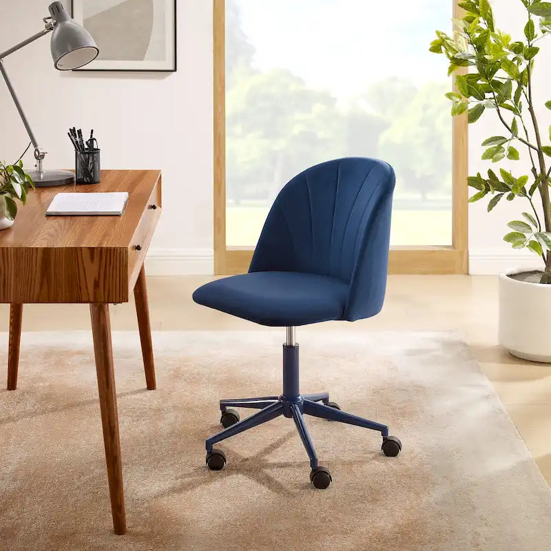 Velvet Curved Swivel Desk Chair