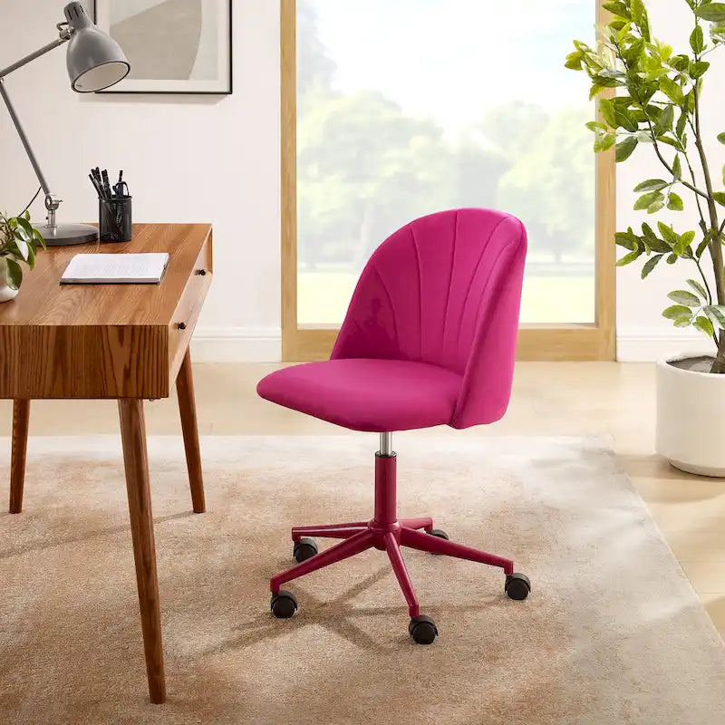 Velvet Curved Swivel Desk Chair