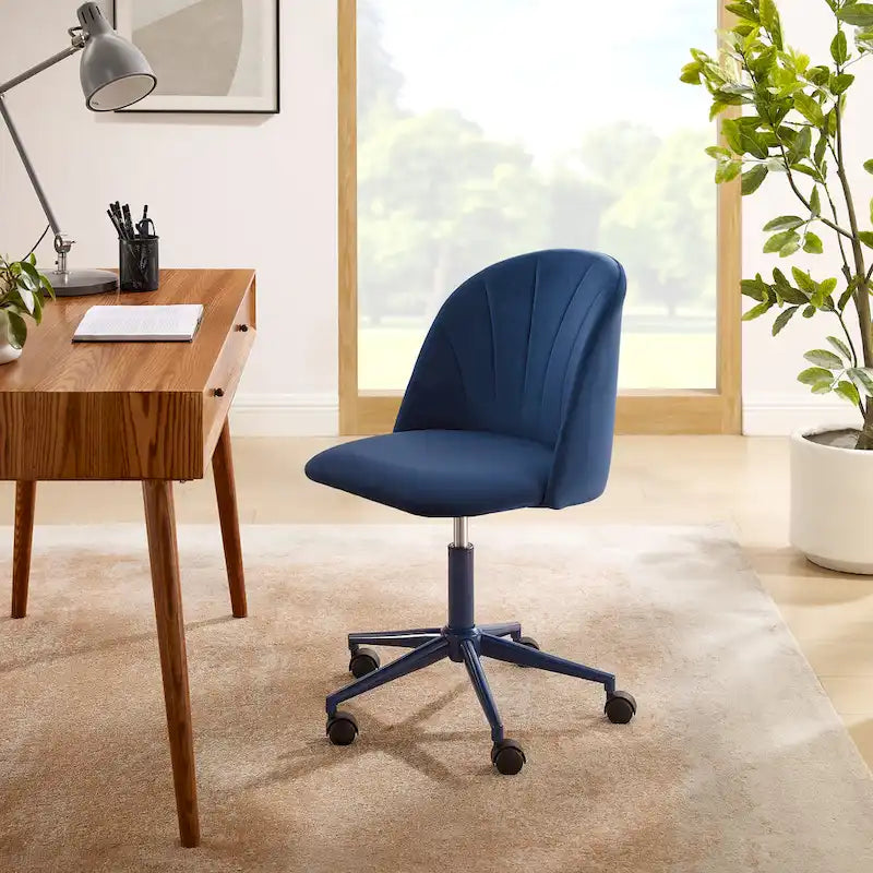 Velvet Curved Swivel Desk Chair