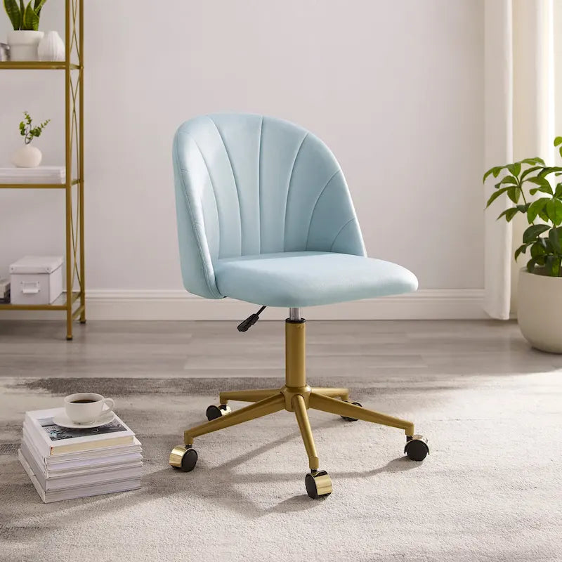 Velvet Curved Swivel Desk Chair