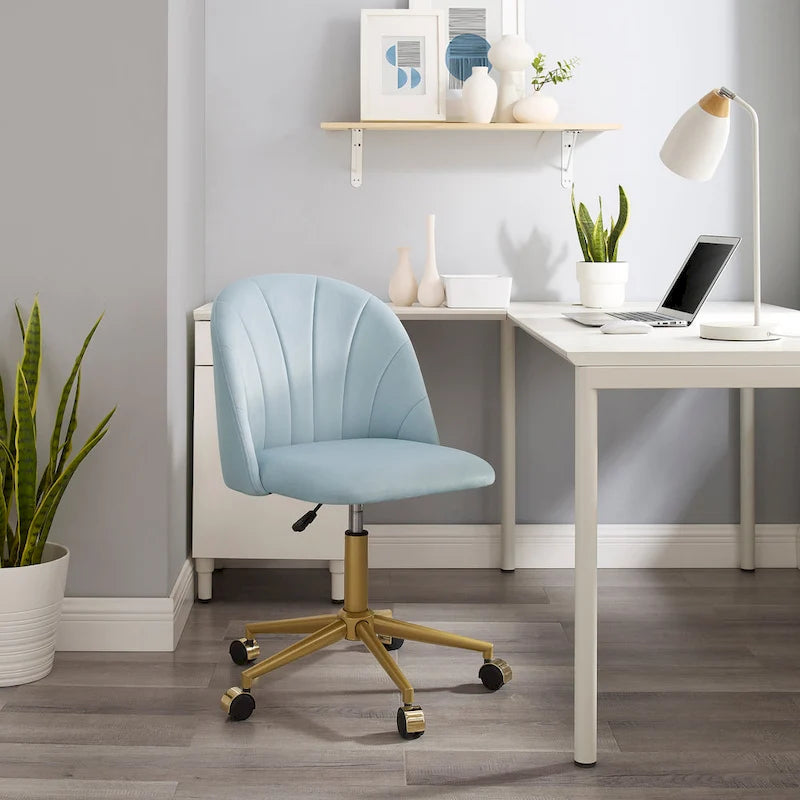 Velvet Curved Swivel Desk Chair