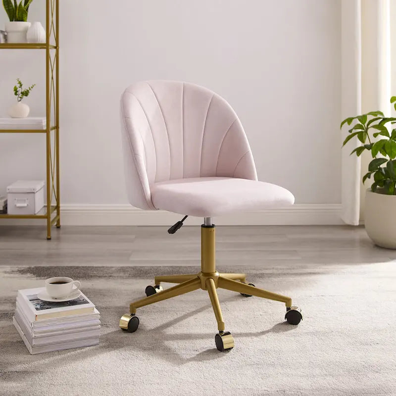 Velvet Curved Swivel Desk Chair