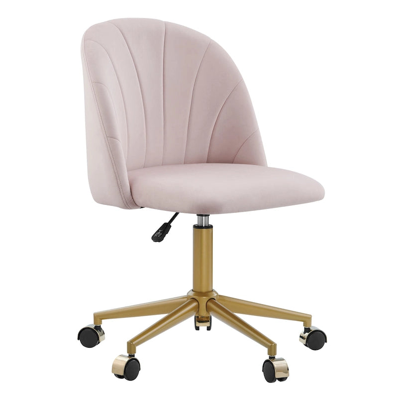 Velvet Curved Swivel Desk Chair