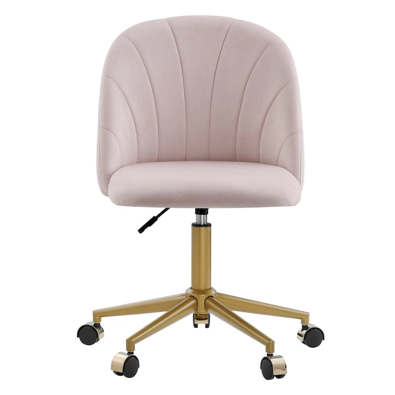 Velvet Curved Swivel Desk Chair