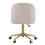 Velvet Curved Swivel Desk Chair