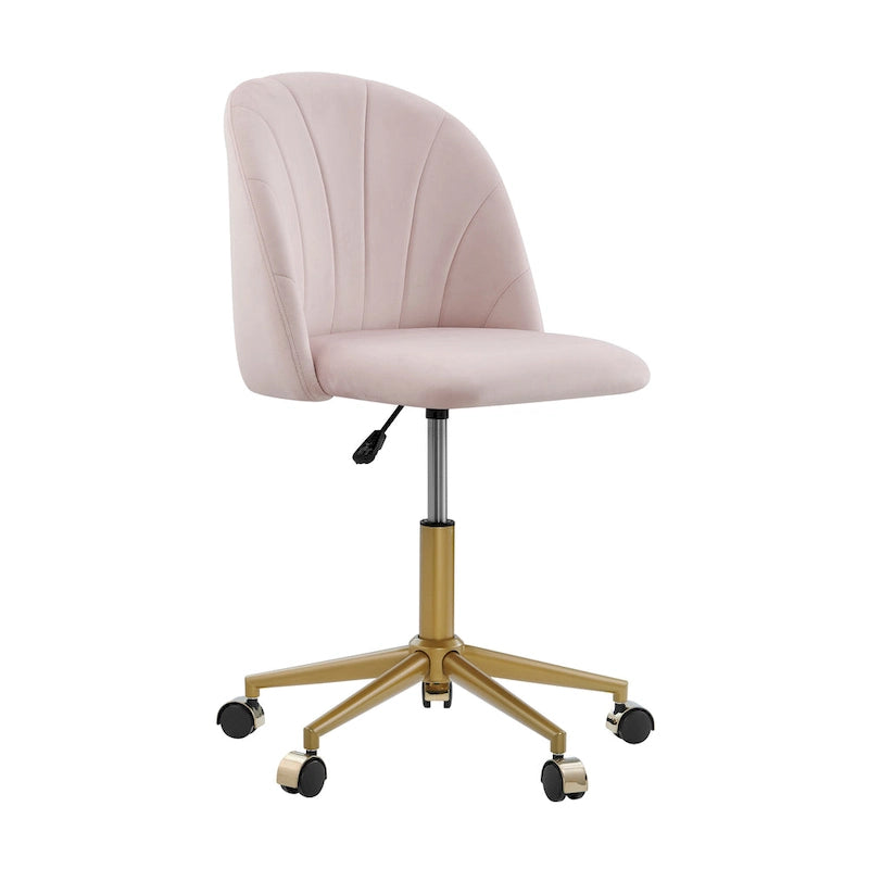 Velvet Curved Swivel Desk Chair