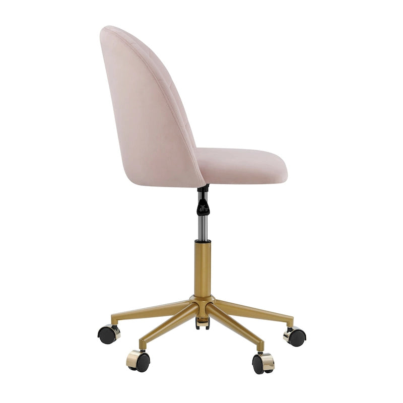 Velvet Curved Swivel Desk Chair